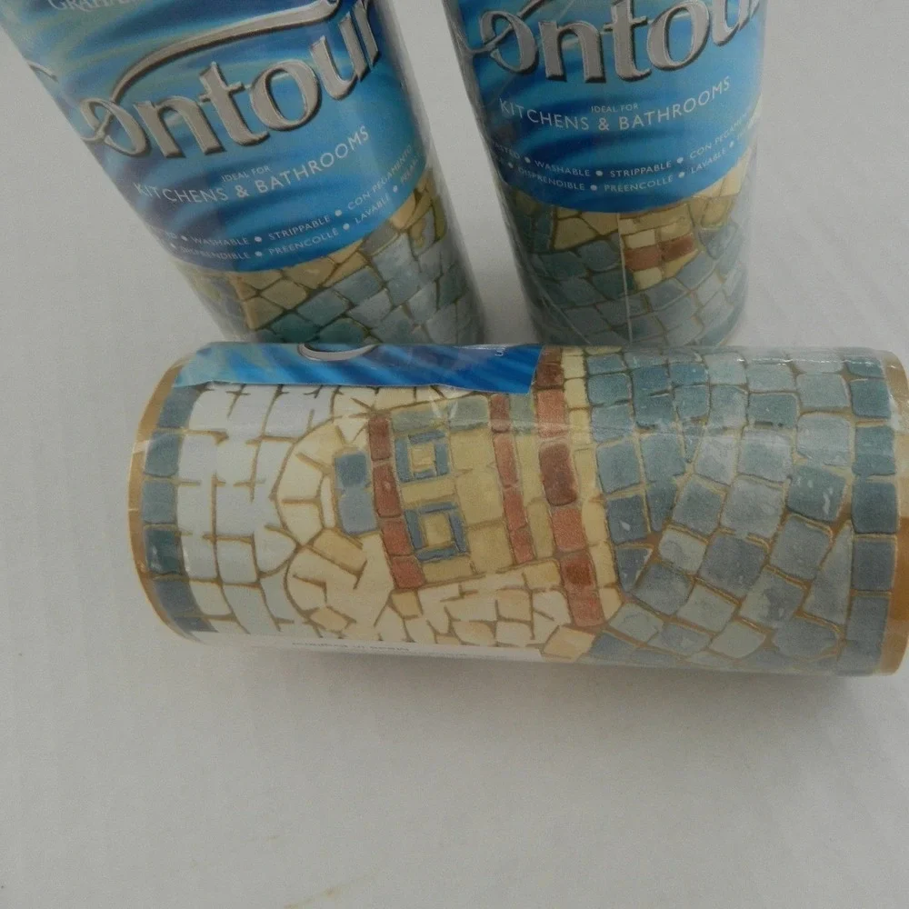 Graham & Brown Wallpaper Border 5in Multi Mosaic Seascape 3 Rolls 49-062 Coastal